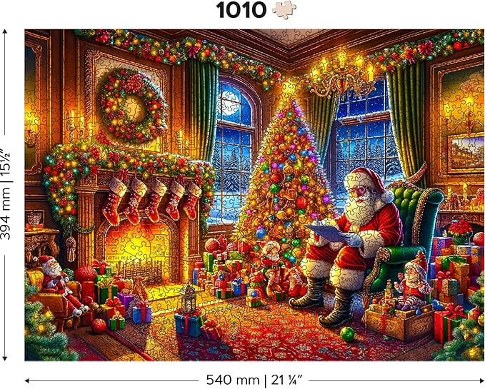 WOODEN.CITY 1000 Piece Christmas Puzzle for Adults - The Magic of Christmas Eve Holiday Puzzle, Made in EU