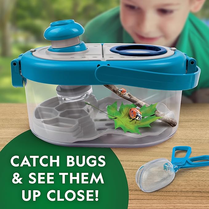 National Geographic Butterfly Growing & Bug Catcher Kit - Butterfly Habitat Kit with Voucher for 5 Caterpillars (S&H Not Included) & Bug Habitat with Magnified Viewers, Bug Catcher & More