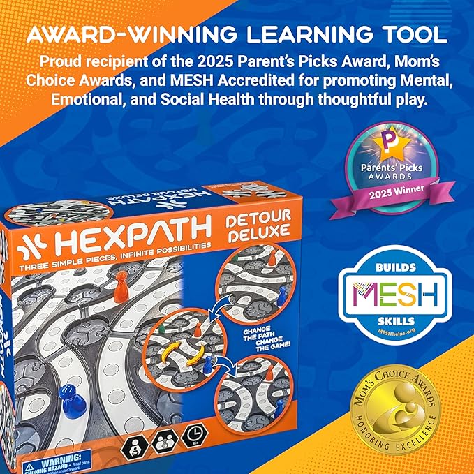 HexPath 5-in-1 Modular Strategy Board Game Set | Create & Customize Your Own Game | Award-Winning & MESH Accredited Game for Family Nights | Great Gift for Teens & Adults (Age 7+)