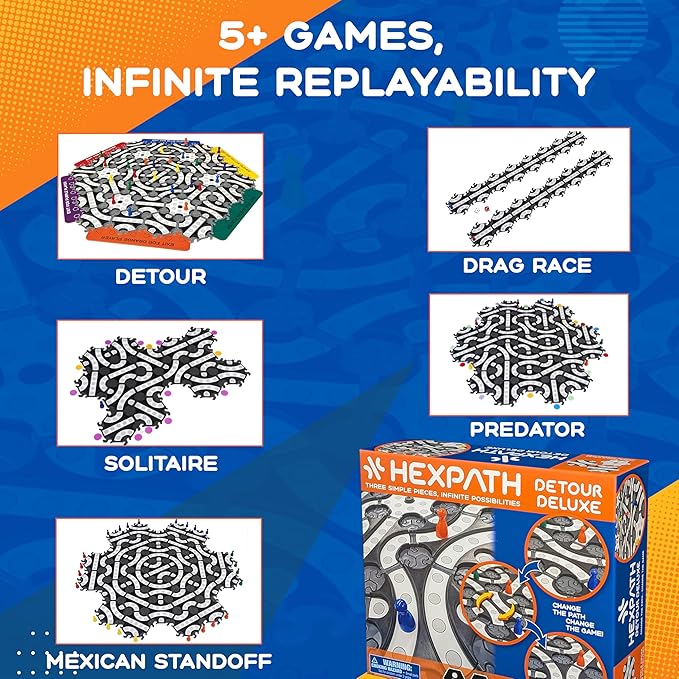 HexPath 5-in-1 Modular Strategy Board Game Set | Create & Customize Your Own Game | Award-Winning & MESH Accredited Game for Family Nights | Great Gift for Teens & Adults (Age 7+)