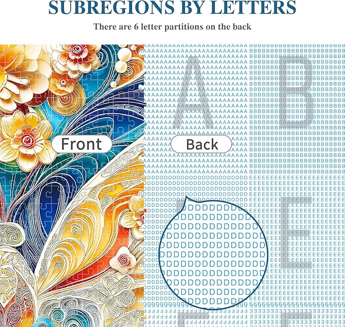 ALL4JIG Butterfly Fun Jigsaw Puzzles for Adults and Kids, 500 Pieces, 15.98" x 15.98", Christmas Secret Santa Gift, White Elephant Gifts, Number Partitioned for Easy Solving