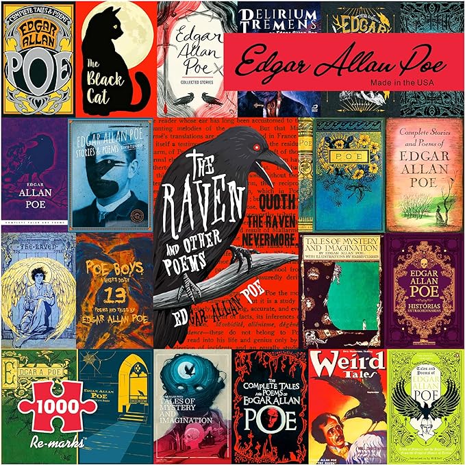 Re-Marks Edgar Allan Poe Literary Jigsaw Puzzle, Fun 1000-Piece Puzzle for All Ages