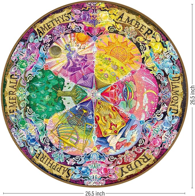 Antelope 2 in 1 1000 Piece Puzzle Bundle - Hue Wormhole - 1000 Piece Jigsaw Puzzle with Gem Mandala