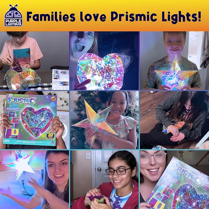 PRISMIC Emoji Cool 3D Puzzle Craft Kit - DIY Light-Up Room Decor for Teens, Tweens, and Kids Ages 12-16, Cute Night Light Toy, Birthday Gift, Arts & Crafts for Girls and Boys