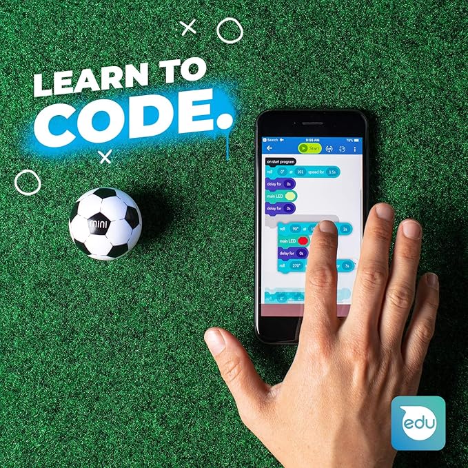 Sphero Mini Soccer - Coding Robot Ball - Educational Coding and Gaming for Kids and Teens - Bluetooth Connectivity - Interactive and Fun Learning Experience for Ages 8+