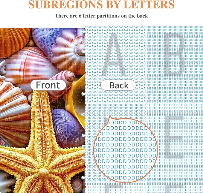 ALL4JIG Starfish Fun Jigsaw Puzzles for Adults and Kids, 500 Pieces, 19" x 14", Christmas Secret Santa Gift, White Elephant Gifts, Number Partitioned for Easy Solving