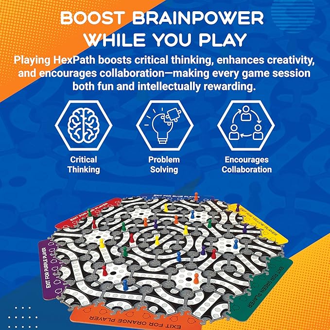 HexPath 5-in-1 Modular Strategy Board Game Set | Create & Customize Your Own Game | Award-Winning & MESH Accredited Game for Family Nights | Great Gift for Teens & Adults (Age 7+)