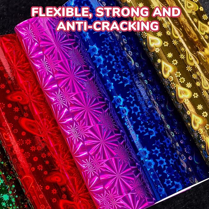 Iridescent Laser Origami Paper - 50 Sheets 6x6 Inch - holographic Double Sided Shimmer Paper for Eye-Catching Crafts, Ideal for Scrapbooking, Card Making and DIY Crafts