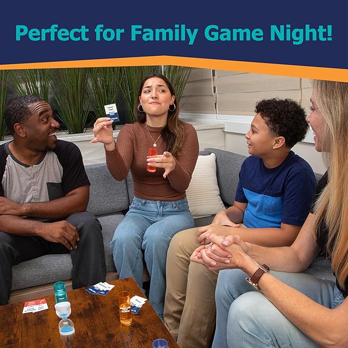 PlayMonster Swallow Your Words Card Games - Board Game for Family Game Night, Sip It, Say It, Don't Spray It, Multiplayer Game, Guess The Phrase Before The Timer Runs Out, Ages 8+