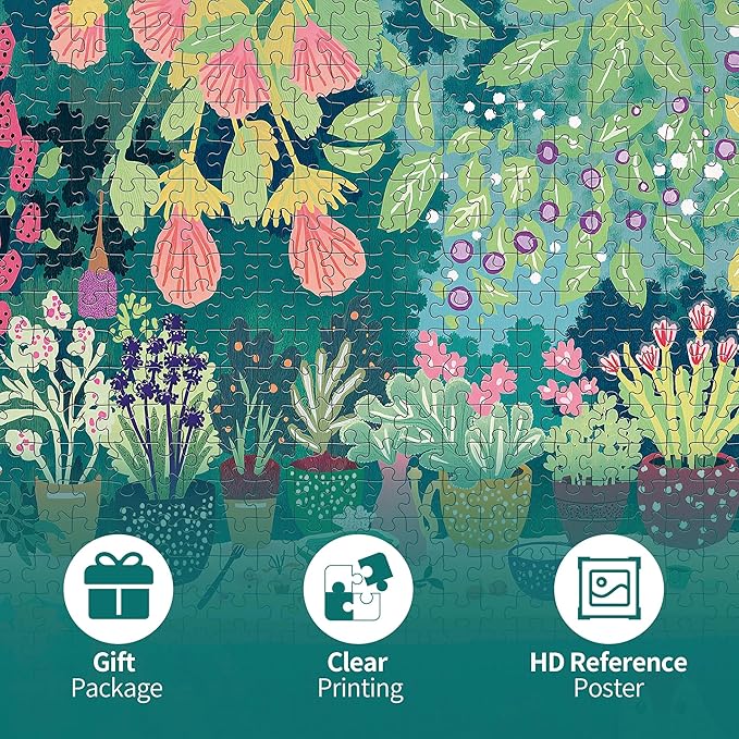 Jigsaw Puzzles for Adults 1000 Pieces, Plant Garden Puzzle, Colorful as Home Wall Decor for Family Challenging Games