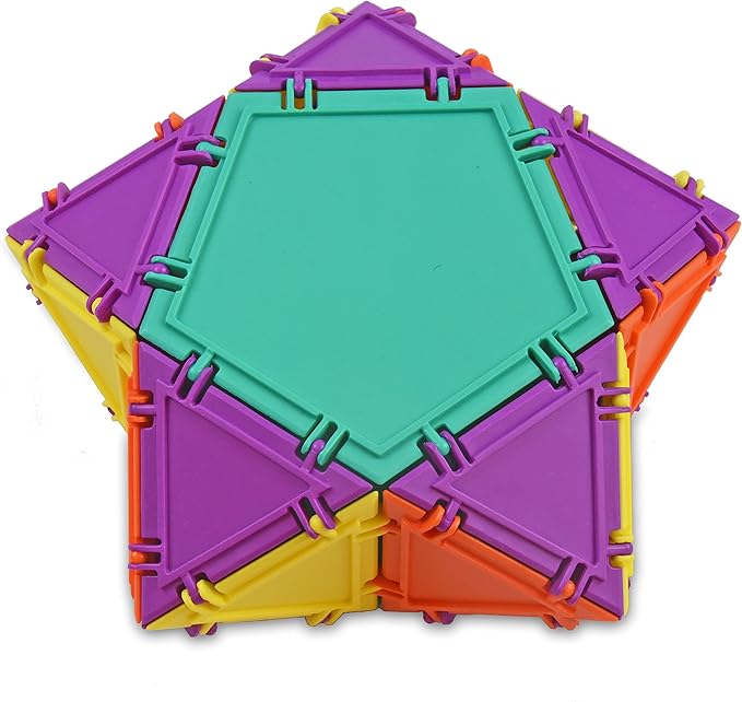 3D Building Set for Learning Math, Includes Many Online Activities, 32-pc, Made in USA (Pentagon/Triangle)