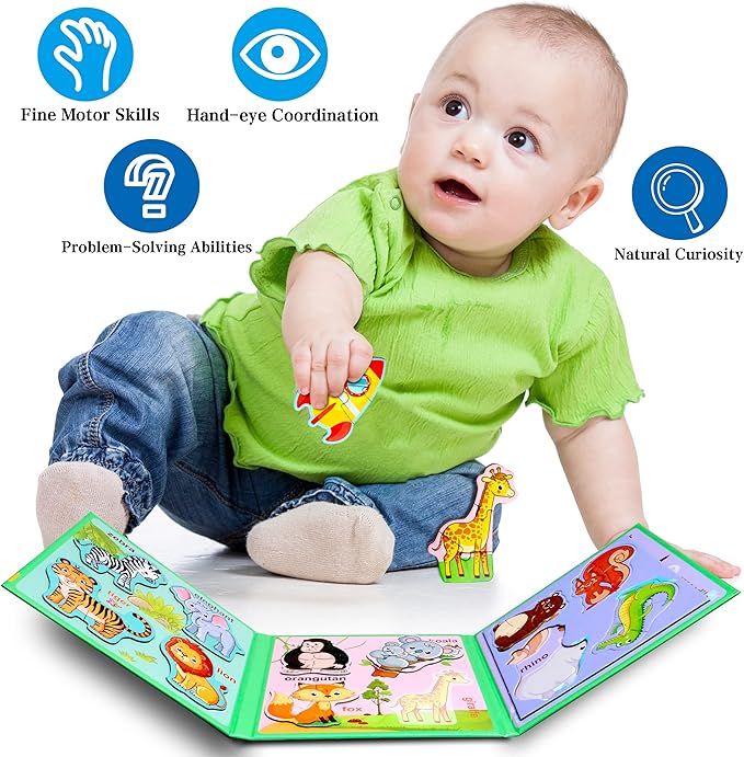 Magnetic Puzzles for Kids Ages 1-3, Travel Toddler Puzzles Ages 2-4 Year, Animal Activities Toy for Boys & Girls 3-5 yo - Learning Magnet Gift for Road Trip