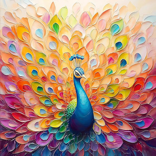 Difficult Puzzles for Adults 1000 Pieces: Peacock Artwork Jigsaw Puzzle, Challenging Impossible Hard Puzzle for Animal Lovers Gifts, 24 x 24 in