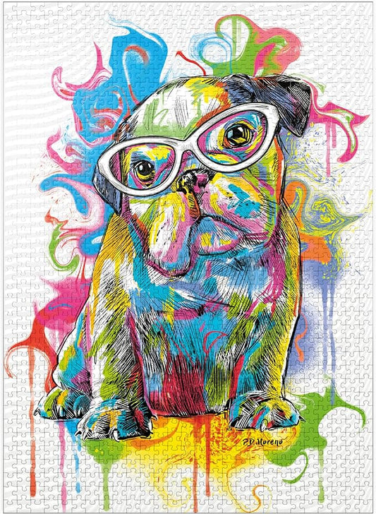 MyPuzzle Bulldog Fun - Premium 1000 Piece Jigsaw Puzzle for Adults