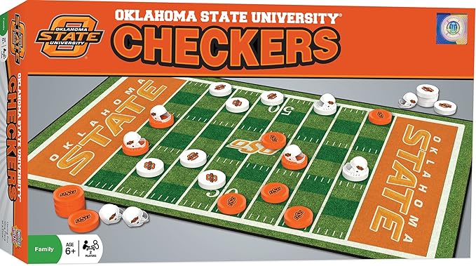 MasterPieces NCAA Oklahoma State Cowboys, Checkers Board Game, For Ages 6+