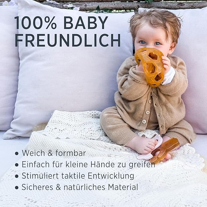 HEVEA Upcycled Star Ball Made from 100% Upcycled Natural Rubber Plant Based, Plastic-Free, Eco-Friendly, BPA-Free & FDA Approved