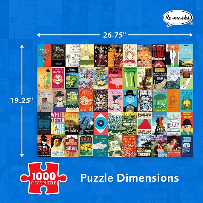 Re-marks British Classics Literary Puzzle, 1000-Piece Jigsaw Puzzle for All Ages