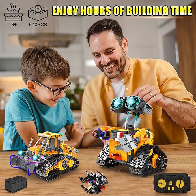Yerloa 673PCS Robot Toys for 8-12 Year Old Boys Gift, 5 in 1 Robotics for Kids 8-13, App & Remote Control Robot Building Set, STEM Toys for Boys Age 8-14, Science Kit Birthday Gift for 8 9 10 11 12+