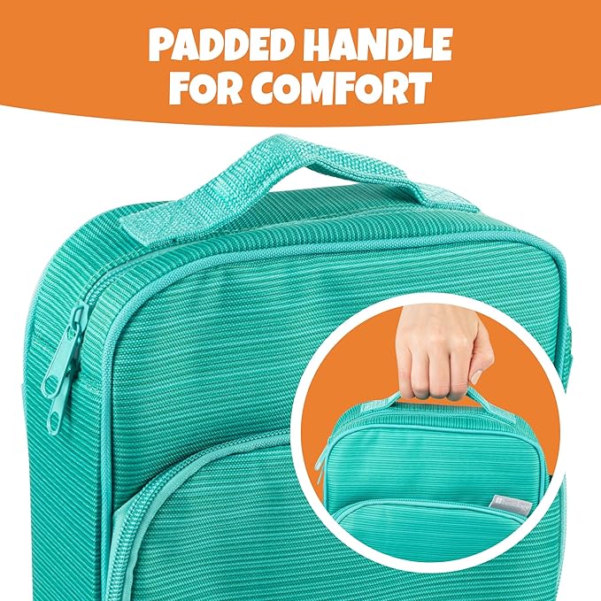 Kids Insulated Lunch Box w Snack Pocket & Expandable Water Bottle Holder For Girls- Waterproof Lunchbox Tote Keeps Food Hotter or Colder Longer - Reusable Back to School Bag Fits Most Bento Containers