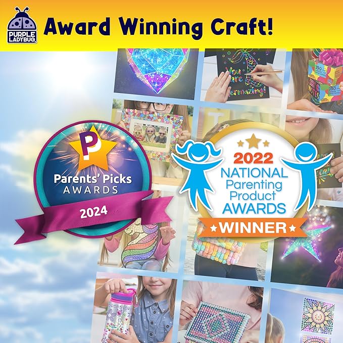 SUNGEMMERS Gem Window Art Suncatcher Kit for Kids 6-8 9 10 11 12 - Birthday Gifts for 7 Year Old Girl, Fun Diamond Art Summer Mermaid Gifts for Girls - Arts & Crafts for Kids, Toys for Ages 5-7
