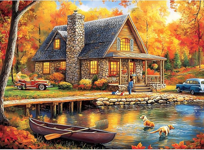 300 Piece Puzzles for Adult Jigsaw Puzzles Yellow Forest Boat Puzzle 300 Pieces Jigsaw Puzzles for Adult Kids Elderly Family Challenging Puzzles Game Home Decor Gift Toy 20.5x15IN