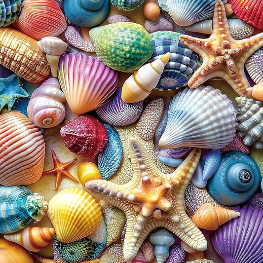 Blueforest 500 Piece Jigsaw Puzzle for Adults - Ocean Seashells & Starfish Theme, Challenging Adult Puzzles with Vibrant Colors, Premium Cardboard Jigsaw Puzzles for Stress Relief & Home Decor