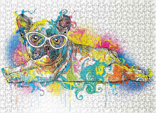 MyPuzzle Lazy Frenchie - Premium 500 Piece Jigsaw Puzzle for Adults