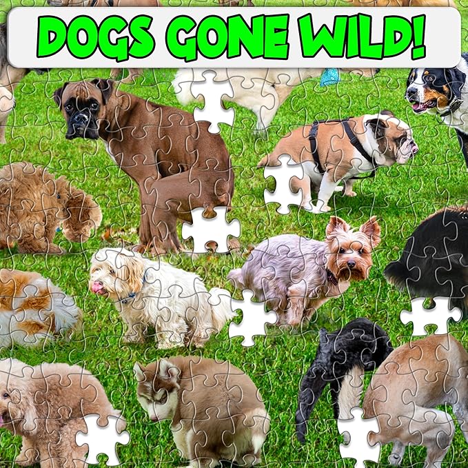 Funwares Original 101 Puppies Puzzle – 1000-Piece Hilarious Dog Jigsaw – Funny Gift for Dog Lovers, White Elephant, and Pet Lovers with a Sense of Humor