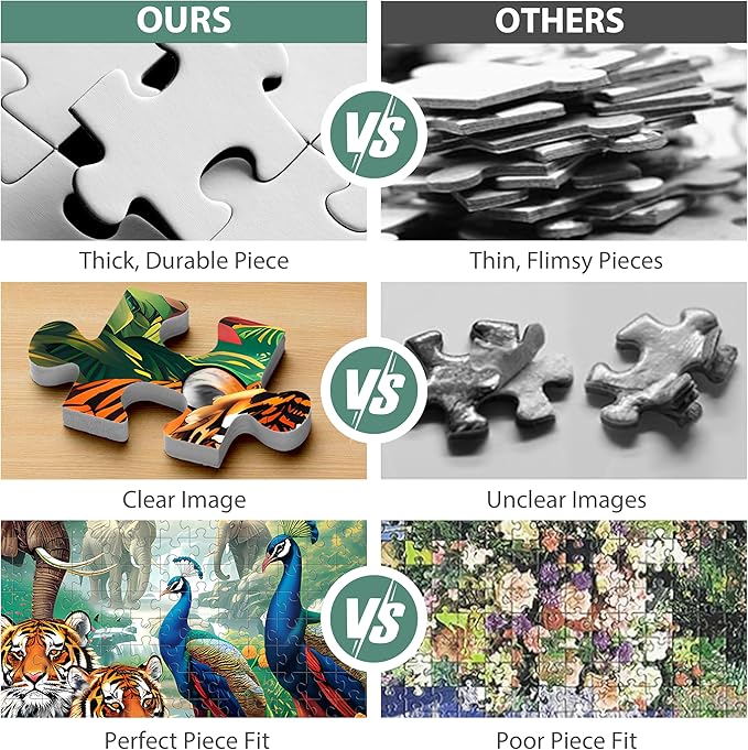 Jigsaw Puzzles for Adults 500 Pieces Puzzle Elephant Tiger Puzzle for Adults Children Elderly Puzzles Peacock Animal Puzzle 500, Home Decor Gift Family Game for Men Women Elders Seniors (20.5"x15")