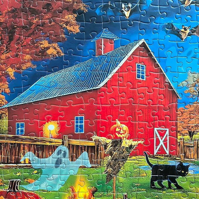 Halloween Puzzles 500 Pieces - Autumn Fall Jigsaw Puzzles for Adults- Light a Jack-o'-Lantern