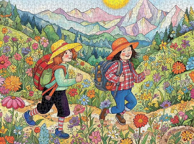 Cross & Glory - Sunny Trails: McKenna & Maisie's Adventure - 1000 Piece Jigsaw Puzzle for Adults & Kids 12+ & Kids 12+ | Vibrant Design | Fun Family Activity | Satin Finish | 20x27 Inches