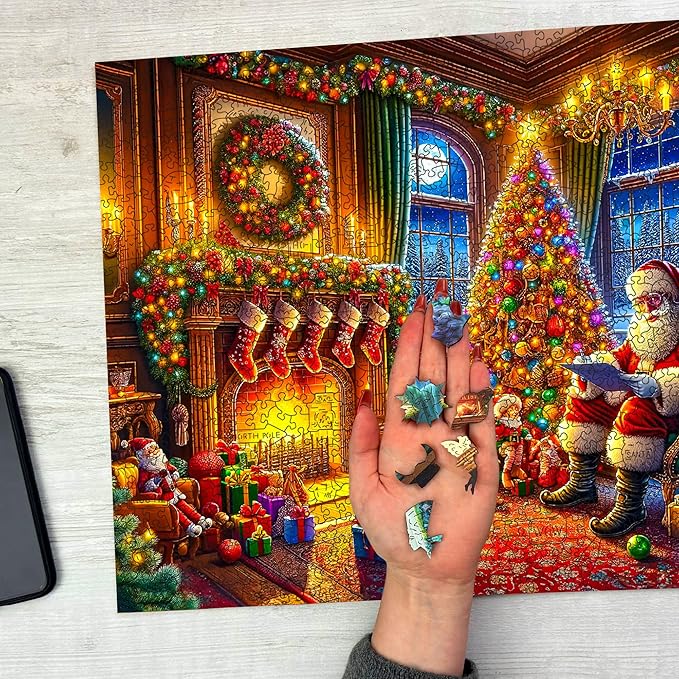 WOODEN.CITY 1000 Piece Christmas Puzzle for Adults - The Magic of Christmas Eve Holiday Puzzle, Made in EU
