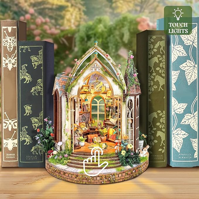 CUTEROOM Miniature House Kits for Adults, Mini Dollhouse Wooden Furniture Kit, DIY Craft Kits Creative Room Tiny House for Decoration-Dream Flower Shop