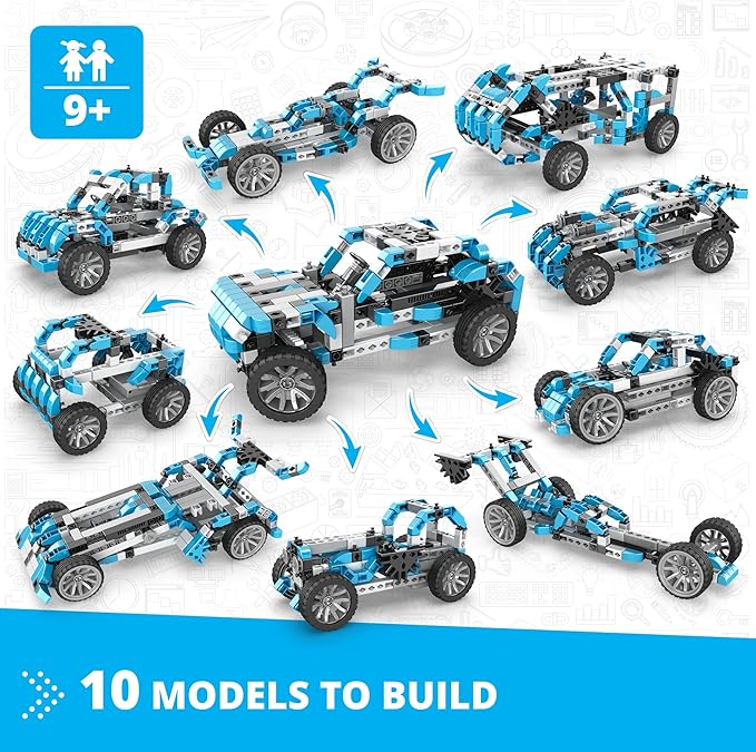 Engino Inventor STEM Toys, Motorized Offroader, Construction Toys for Kids 9+, Building Kit Powered by Motor, Stem Kits, Gifts for Boys & Girls (10 Models to Build)