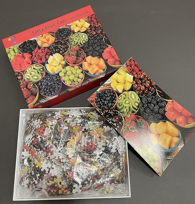 Fancy Fruit Cups Jigsaw Puzzle - Colorful Fruits 1000 Piece Jigsaw Puzzle for Adults. Enjoy This Delicious Looking Fruit Puzzle It Will Challenge You.