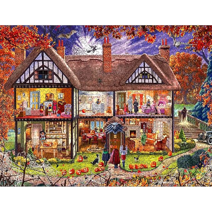 White Mountain Halloween House 1000 Piece Halloween Jigsaw Puzzle for Fall and Autumn