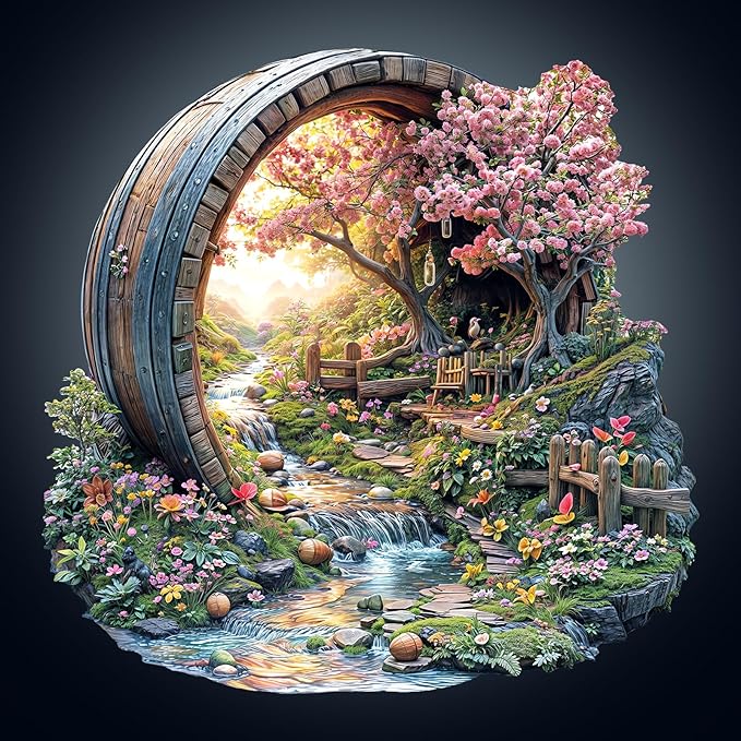 Wooden Puzzles for Adults, Spring Flower Wooden Jigsaw Puzzle for Adults, 465 PCS Unique Shape Wood Puzzles Adult, Birthday Party Gifts for Friends & Family Leisure Time Game Home Decor (XL-17.3*17in)