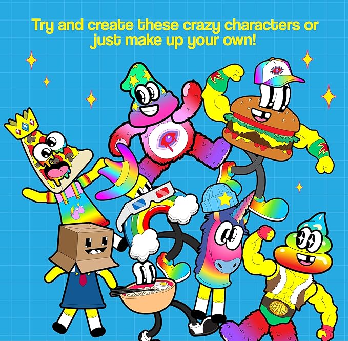 Kozmik World Magnet Toy - Craft Kit for Kids - Kozmik Character Konstruction Kit - Magnetic Play Set - 100+ Magnetic Pieces - Magnets for Kids & Adults - Screen Free Fun