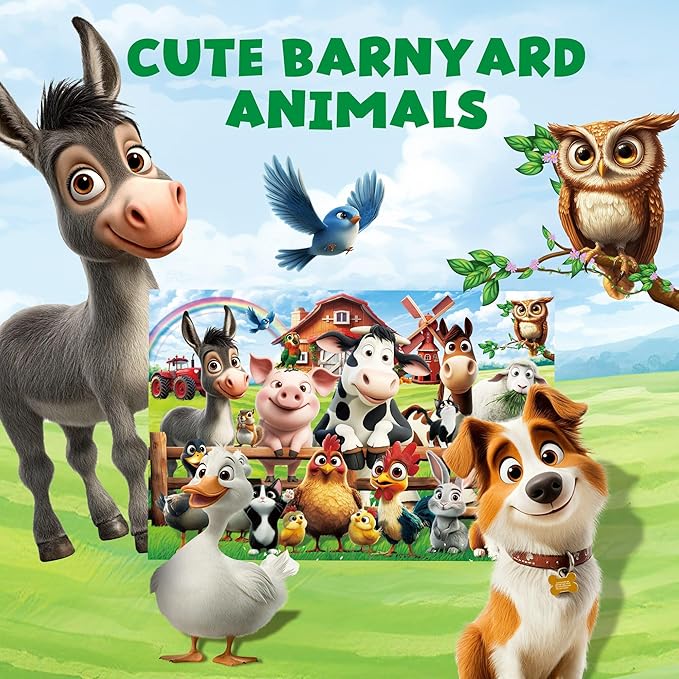 BenBen Floor Puzzles for Kids, 48 Piece 2 x 3 feet Farm Animals Puzzles for Kids Ages 4-6, Large Jigsaw Puzzles for Toddlers, Birthday Gift for Girls Boys