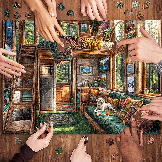 Forest House Puzzles for Adults 1000 Piece, Jigsaw Puzzles for Adults, Adult Challenging Game Toys, Impossible Puzzle, Family Decoration Puzzle