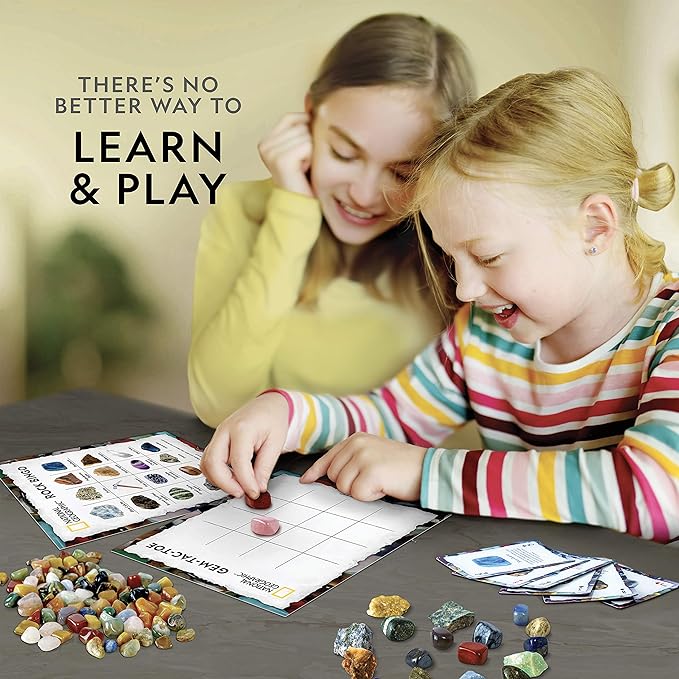 National Geographic Rock Bingo Game - Play Rock Bingo, Mineral Memory, Gemstone Trivia, & Card Games, Collection Includes Over 150 Rocks and Minerals, Educational STEM Toy for Kids (Amazon Exclusive)