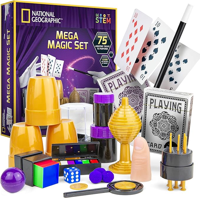 Blue Marble National Geographic Mega Magic Set - More Than 75 Magic Tricks for Kids to Perform with Step-by-Step Video Instructions for Each Trick Shown by a Professional Magician (Amazon Exclusive)