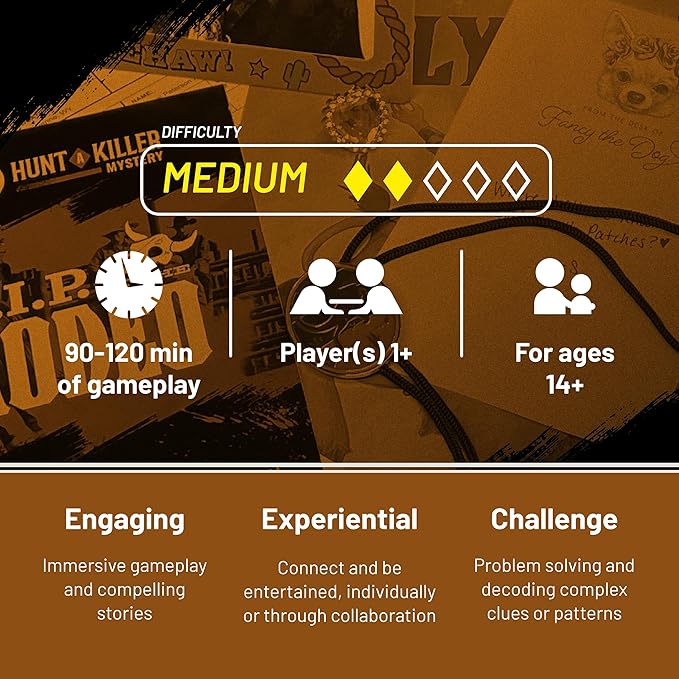 Hunt A Killer: R.I.P at The Rodeo, Solve The Murder of a Rodeo Clown in an Immersive True Crime Experience, A Halloween Mystery Party Game for Adults and Great Ideas, for Ages 14+