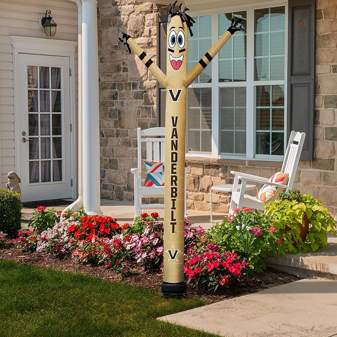 NCAA Vanderbilt Commodores Football Wacky Waving Inflatable Tube Guy with LED Lights & Built-in Blower - 6" x 36" x 96" Inflatable Tube Man Crazy Sports Fan Outdoor Party Decoration