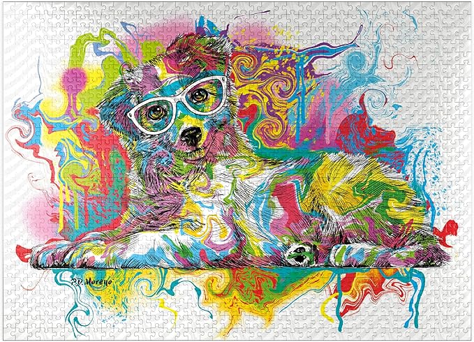 MyPuzzle Curious Pup - Premium 1000 Piece Jigsaw Puzzle for Adults