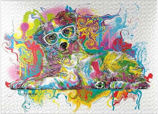 MyPuzzle Curious Pup - Premium 1000 Piece Jigsaw Puzzle for Adults
