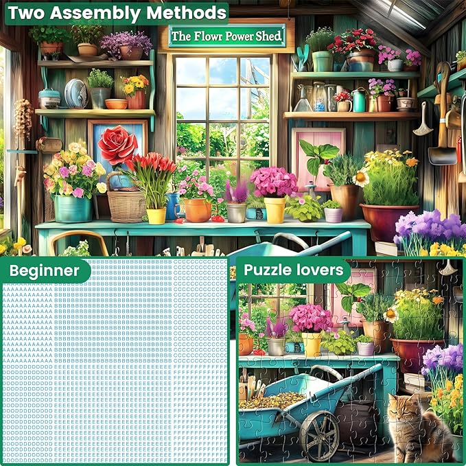 300 Piece Puzzles for Adults, Plant Puzzles 300 Pieces for Adults Kids Seniors Cat Jigsaw Puzzle Games Premium Cardboard Jigsaw Puzzles Family Activity Night Gift Toy 20.5x15in