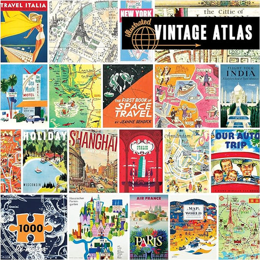 Re-Marks Vintage Atlas Puzzle, 1000-Piece Puzzle for All Ages, Fun Jigsaw Puzzle
