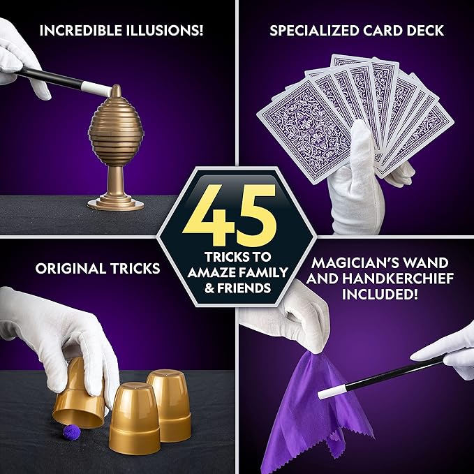 Blue Marble National Geographic Kids Magic Set - 45 Magic Tricks for Kids to Perform with Step-by-Step Video Instructions for Each Trick Provided by a Professional Magician, Toys for Boys and Girls