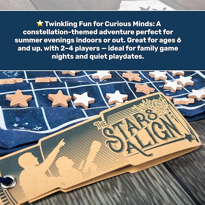 Breaking Games The Stars Align – Constellation Strategy Game for Kids Ages 6+ – 2-4 Player Board Game with Shooting Star Challenge – Travel-Friendly Award-Winning Family Game